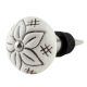 Cream Etched Floral Ceramic Wine Bottle Stopper
